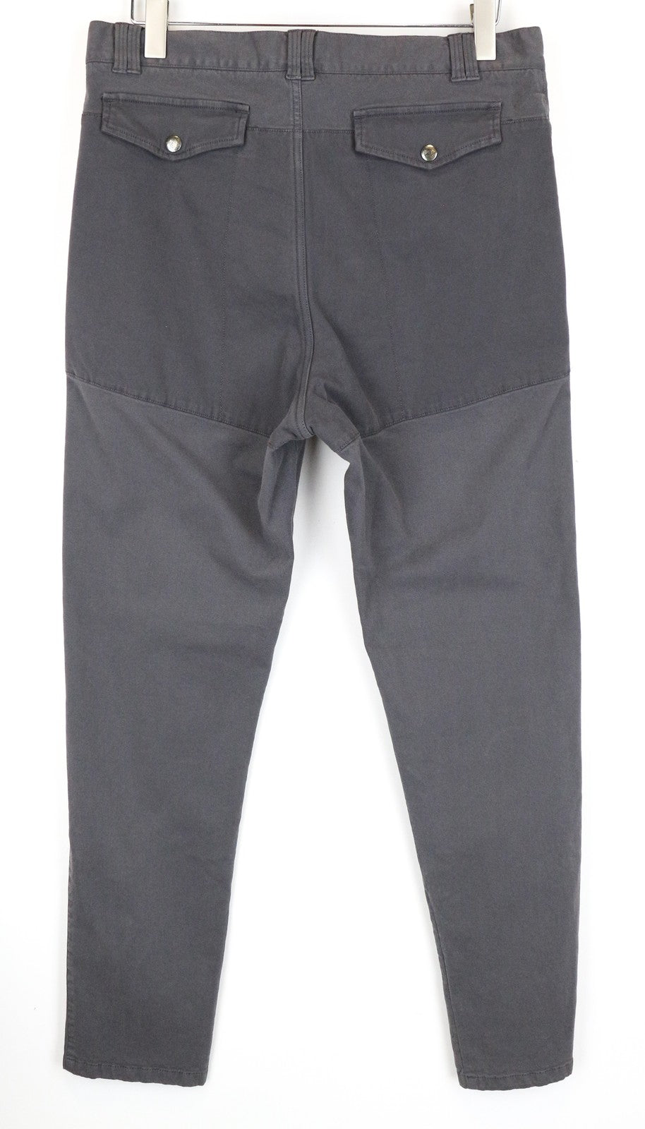 RICHMOND X Men Trousers 48 Slim Fit Button-Fly Stretchy Grey Cotton Blended