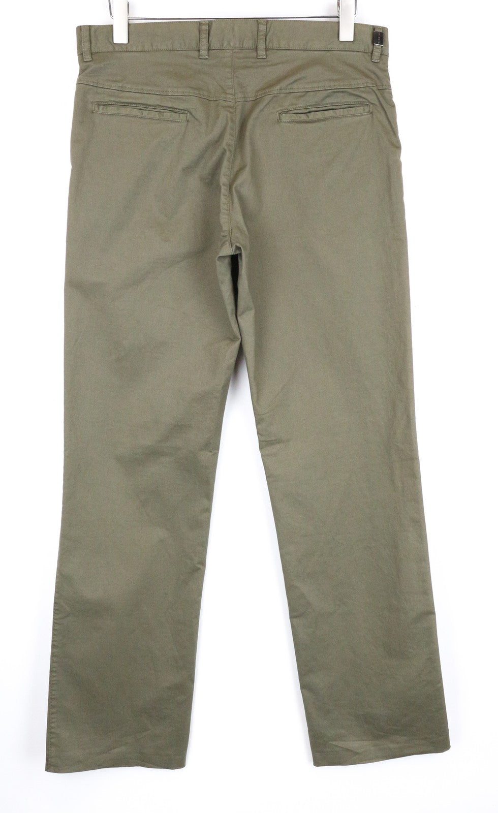 RICHMOND X Men Trousers 48 Straight Khaki Green Zip-Fly Stretchy Chino Style