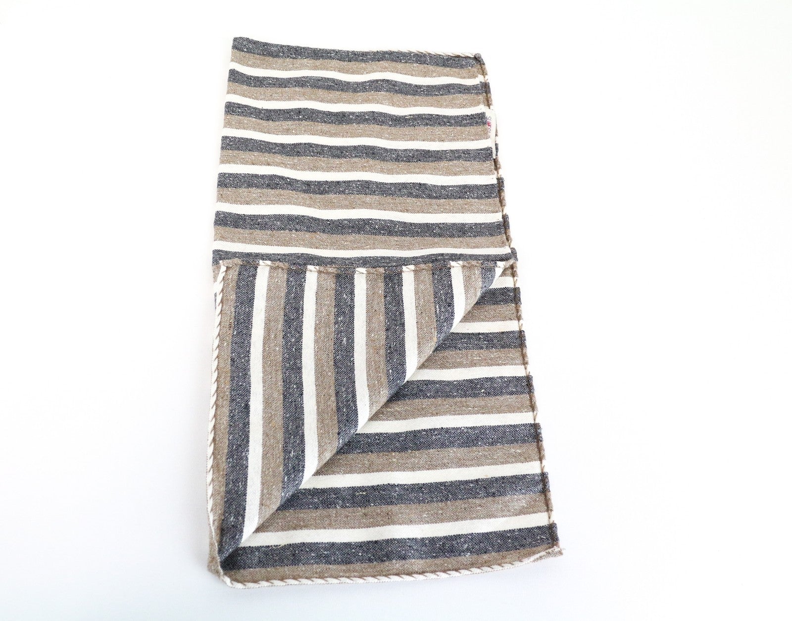 SUITSUPPLY Men Pocket Square 33 x 33 cm Handkerchief Striped Silk Cotton Blend