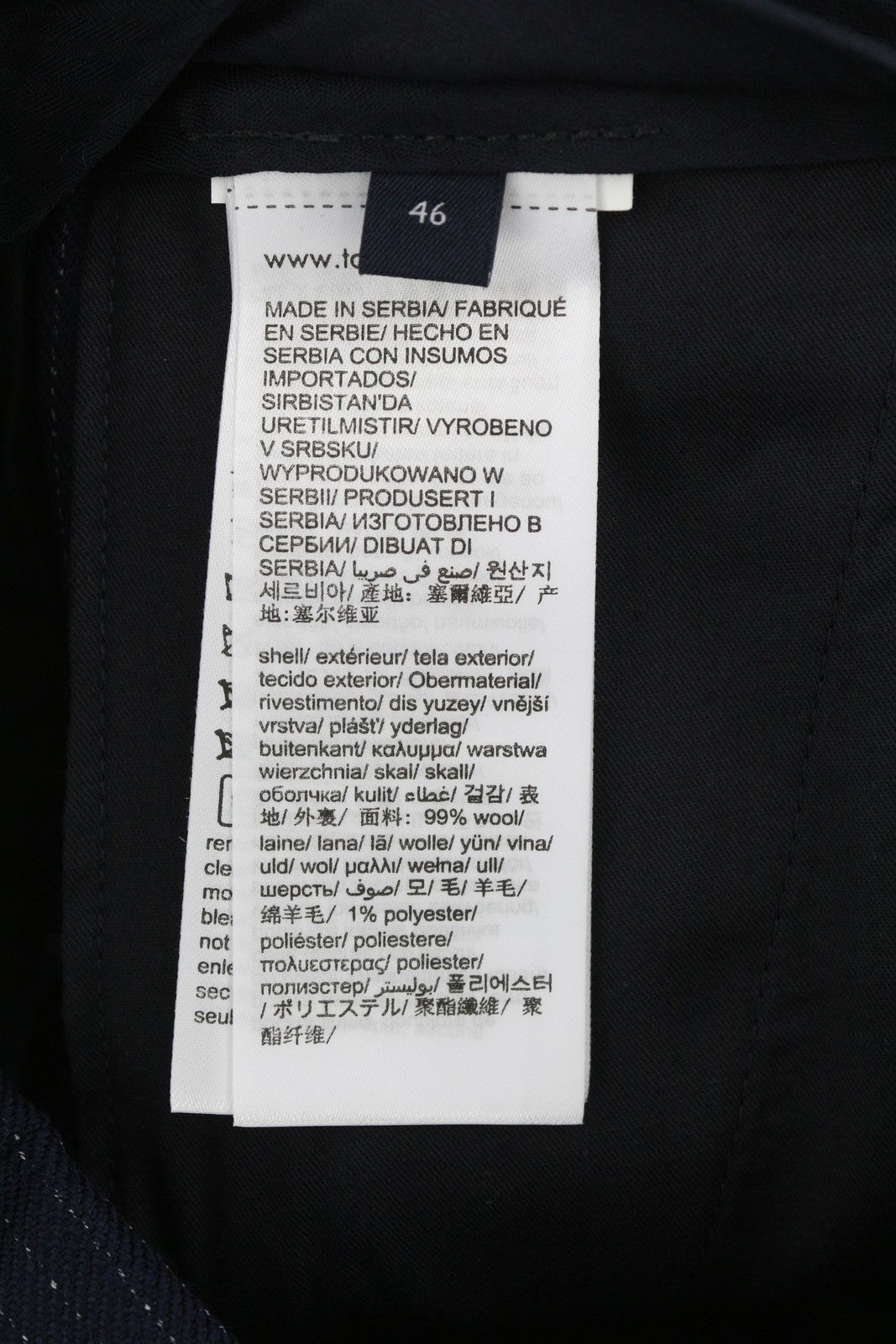 TOMMY HILFIGER Wave Pinstripe Men Trousers W31 Blue Wool Blend Pleated RRP169