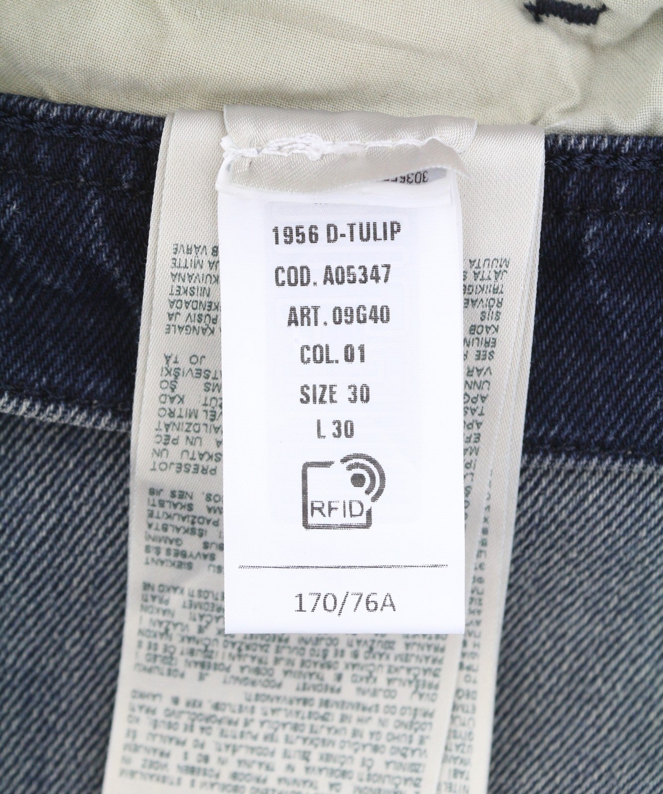 DIESEL 1956 D-Tulip 09G40 Women Jeans W30/L30 Regular Straight Leg High Waist