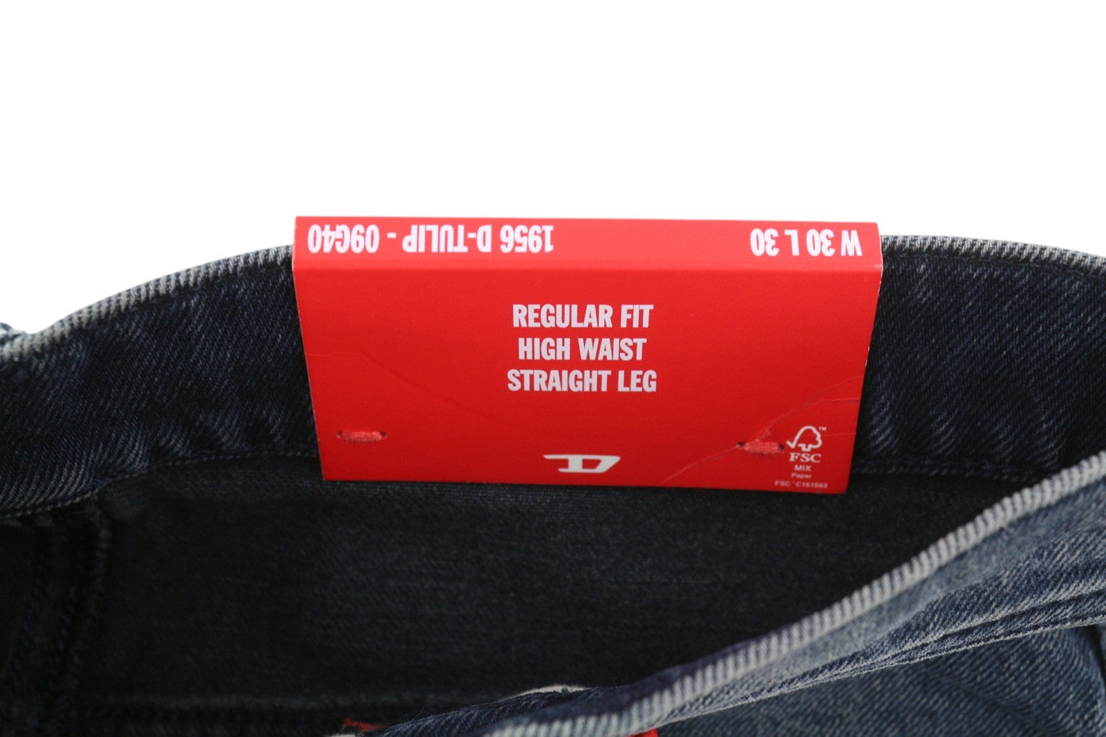 DIESEL 1956 D-Tulip 09G40 Women Jeans W30/L30 Regular Straight Leg High Waist