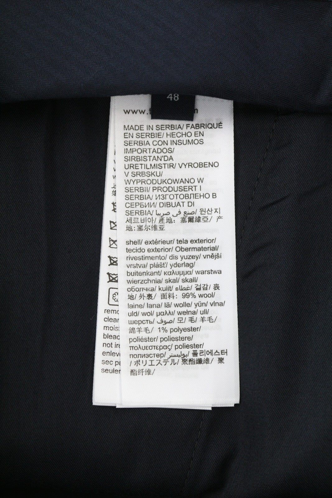 TOMMY HILFIGER Wave Pinstripe Men Trousers W32 Blue Wool Blend Pleated RRP169