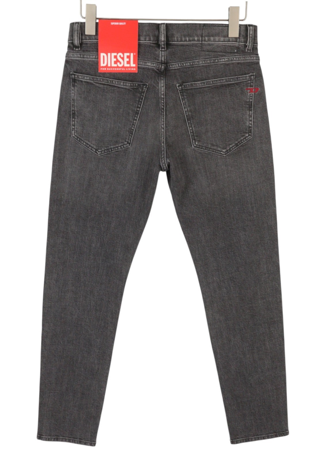 DIESEL 2019 D-Strukt 09C47 Men Jeans W30/L34 Grey Whiskers Faded Slim Fit