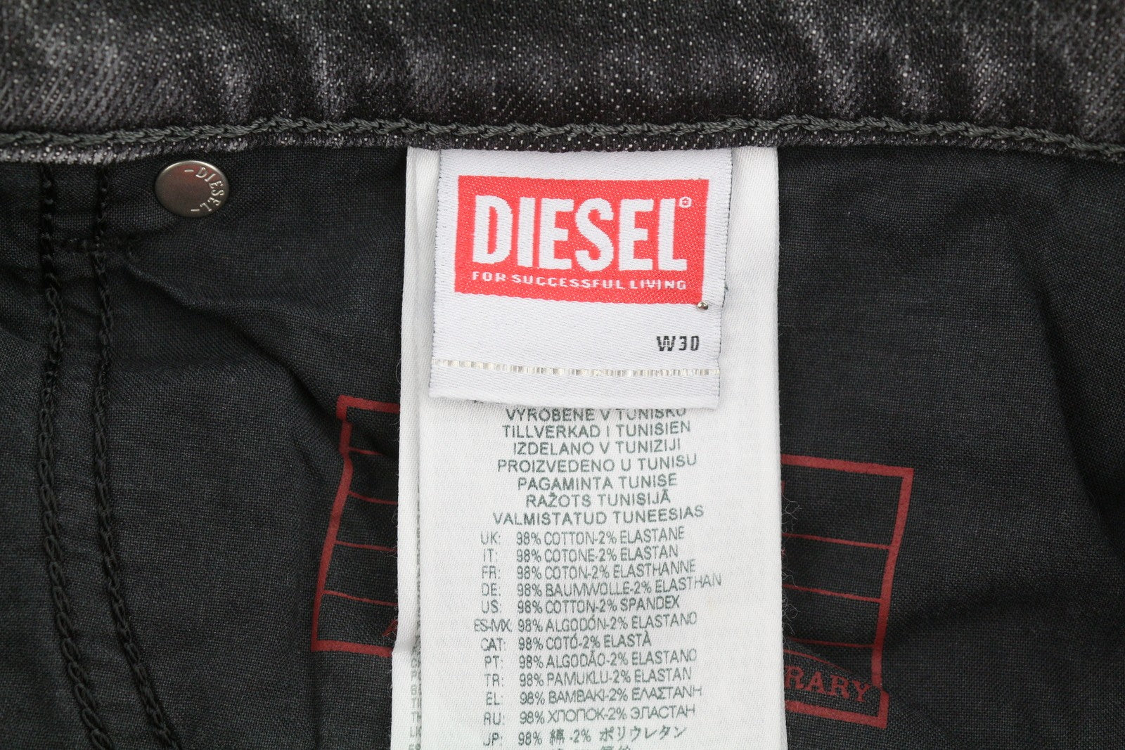 DIESEL 2019 D-Strukt 09C47 Men Jeans W30/L32 Grey Whiskers Faded Slim Fit