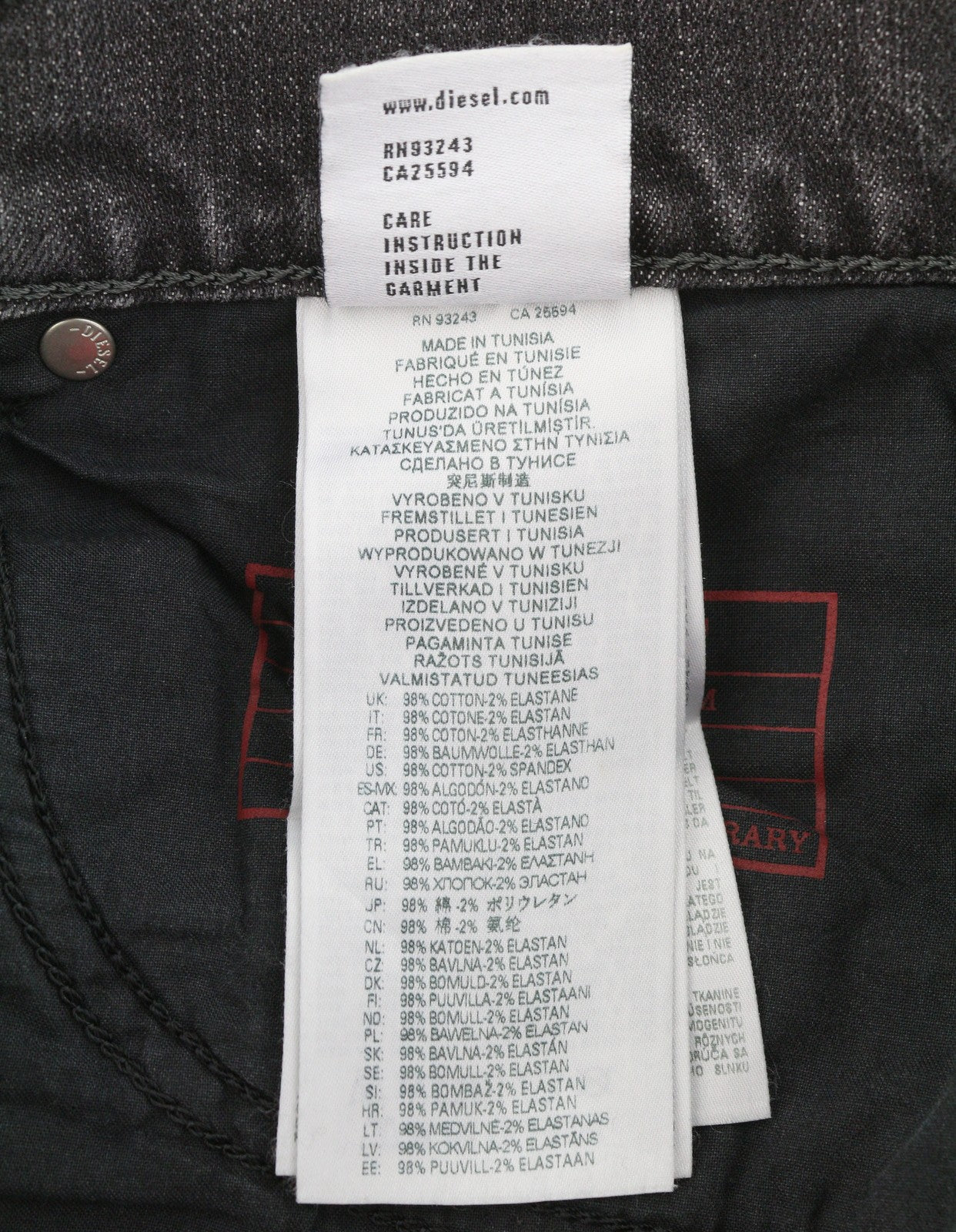 DIESEL 2019 D-Strukt 09C47 Men Jeans W30/L32 Grey Whiskers Faded Slim Fit