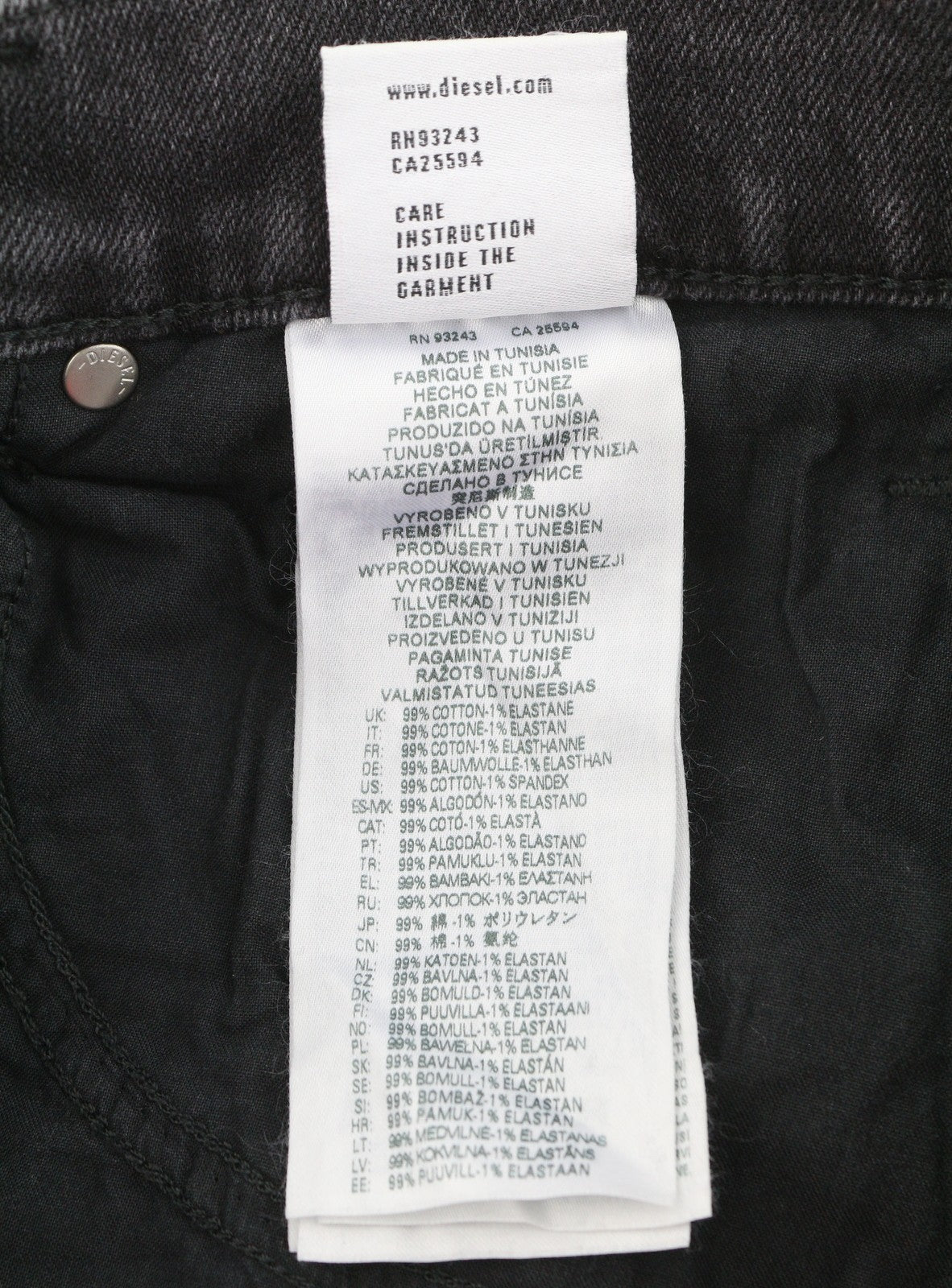 DIESEL 2019 D-Strukt 09E94 Men Jeans W30/L34 Grey Whiskers Faded Slim Fit