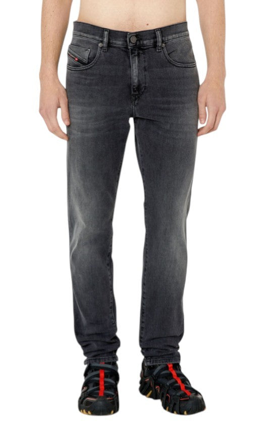 DIESEL 2019 D-Strukt 09E94 Men Jeans W30/L32 Grey Whiskers Faded Slim Fit