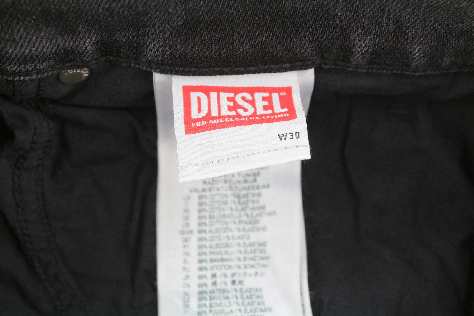DIESEL 2019 D-Strukt 09E94 Men Jeans W30/L32 Grey Whiskers Faded Slim Fit