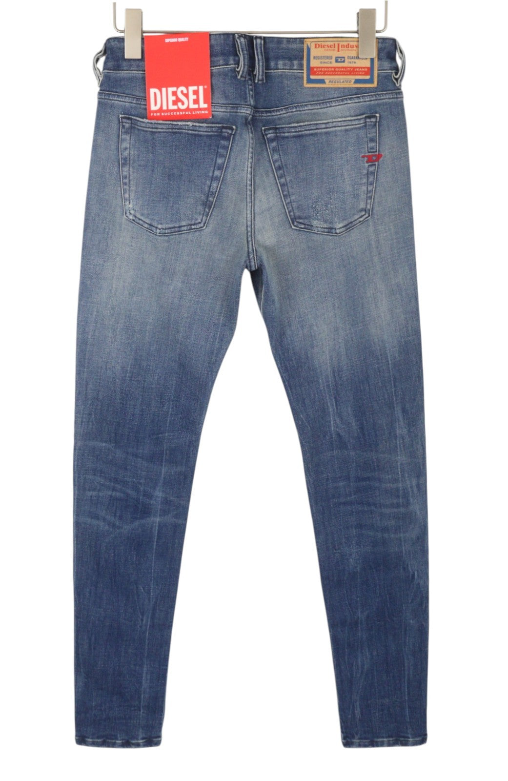DIESEL 1979 Sleenker 09G87 Men Jeans W30/L32 Blue Faded Low Waist Skinny RRP295