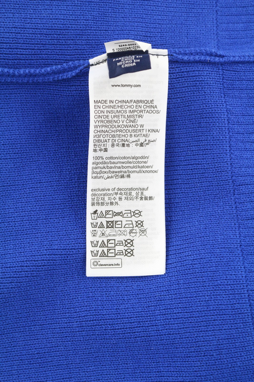 TOMMY HILFIGER V-Neck Cricket Men Jumper M Blue Tight-Knit Patch Logo Pull On
