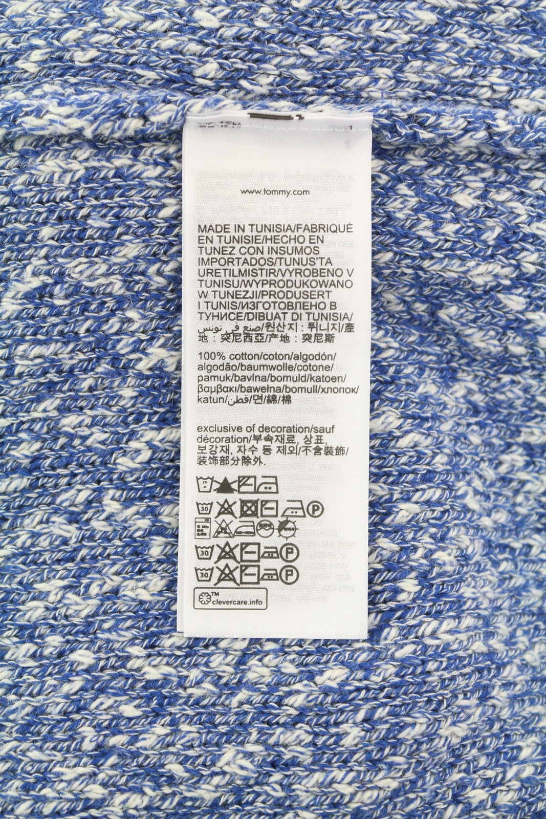TOMMY HILFIGER Slub Yarn C NK Men Jumper S Blue Melange Knit Pull On RRP149