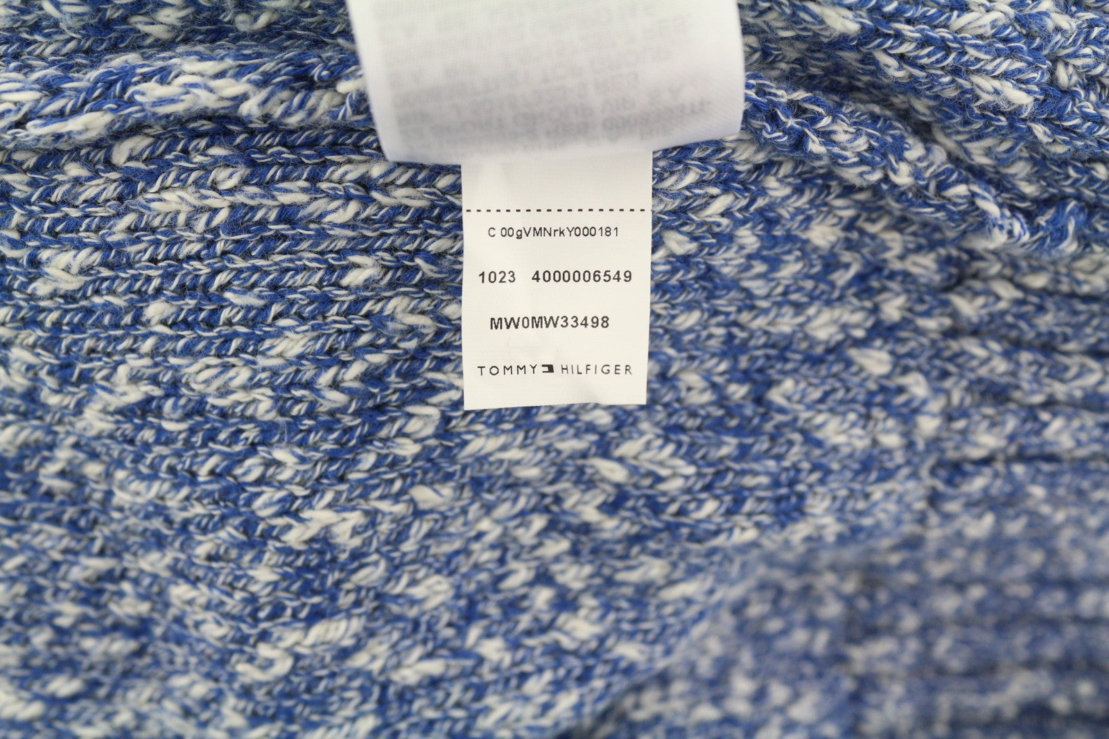 TOMMY HILFIGER Slub Yarn C NK Men Jumper S Blue Melange Knit Pull On RRP149