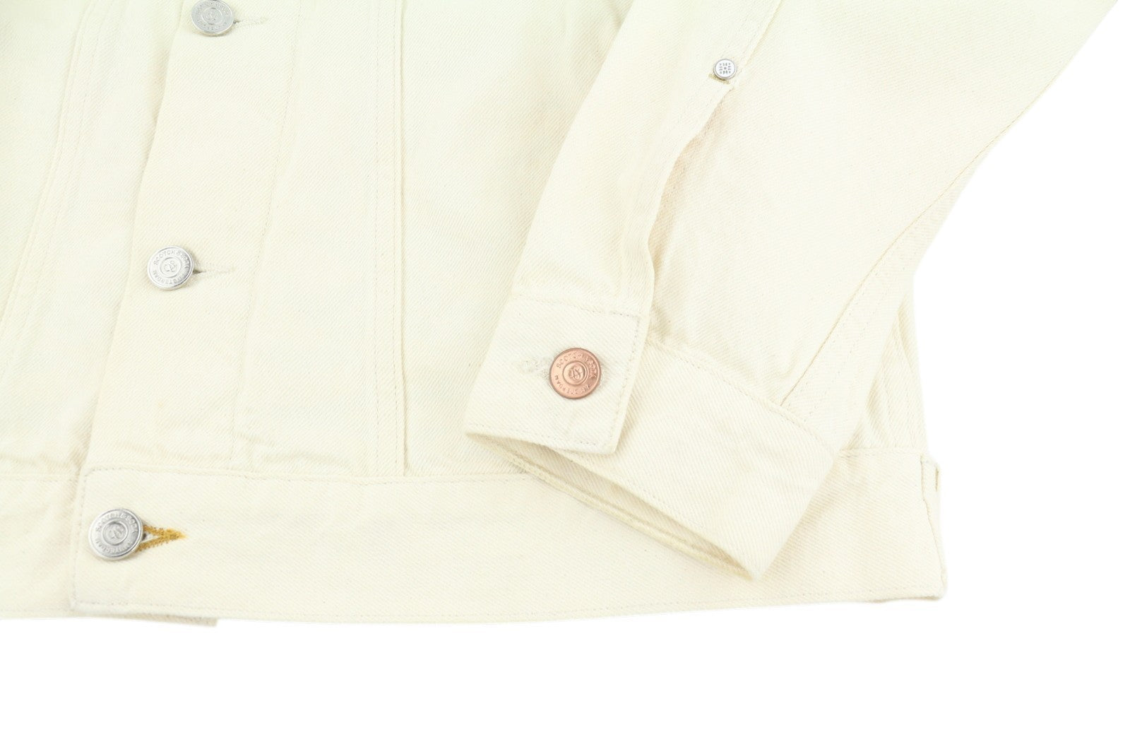 SCOTCH & SODA Highway Of Hope Men Jacket M Beige Button-Up Unlined Spread Denim