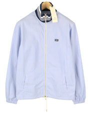 SCOTCH & SODA Men Jacket M Blue Pinstriped High Neck Full Zip Lightweight