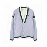 SCOTCH & SODA Men Jacket L Blue Pinstriped Snap Buttons Cardigan Lightweight