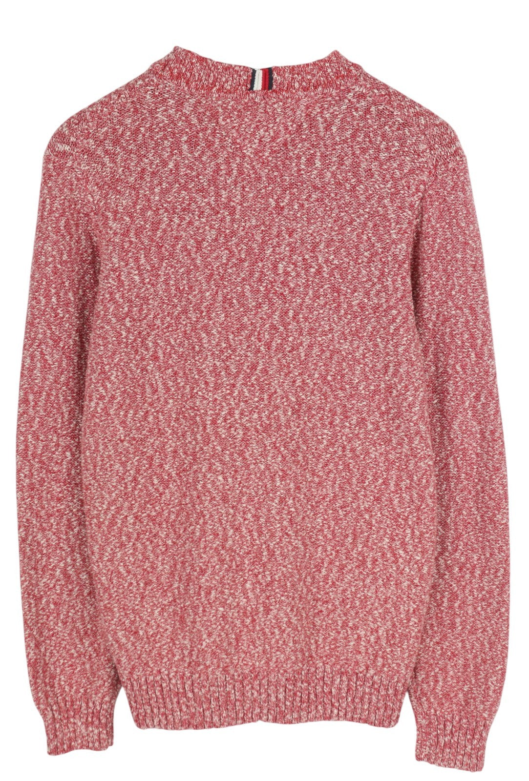 TOMMY HILFIGER Slub Yarn C NK Men Jumper S Red Melange Knit Pull On RRP149
