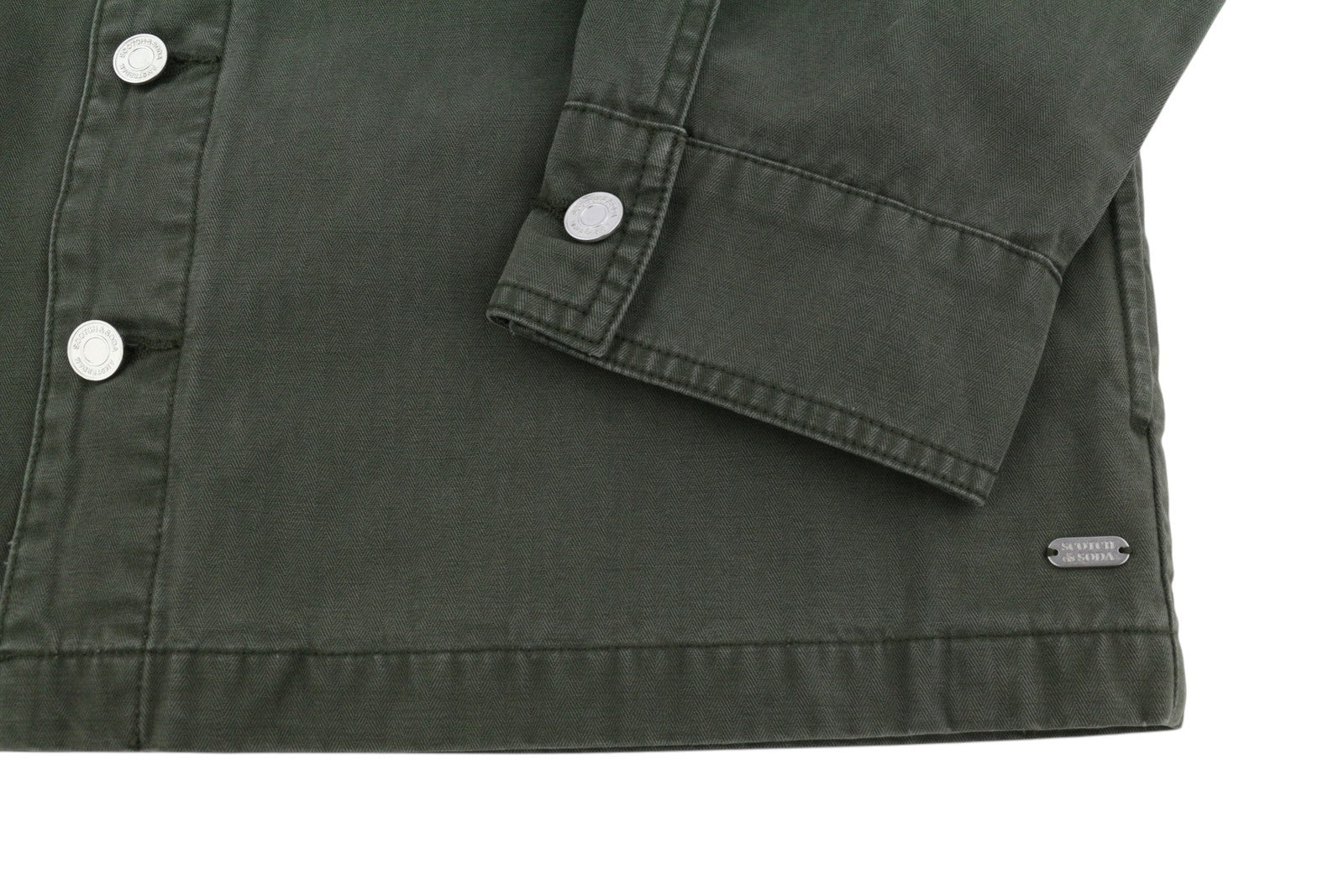 SCOTCH & SODA Men Jacket M Dark Green Button-Up Oversized Unisex Lightweight