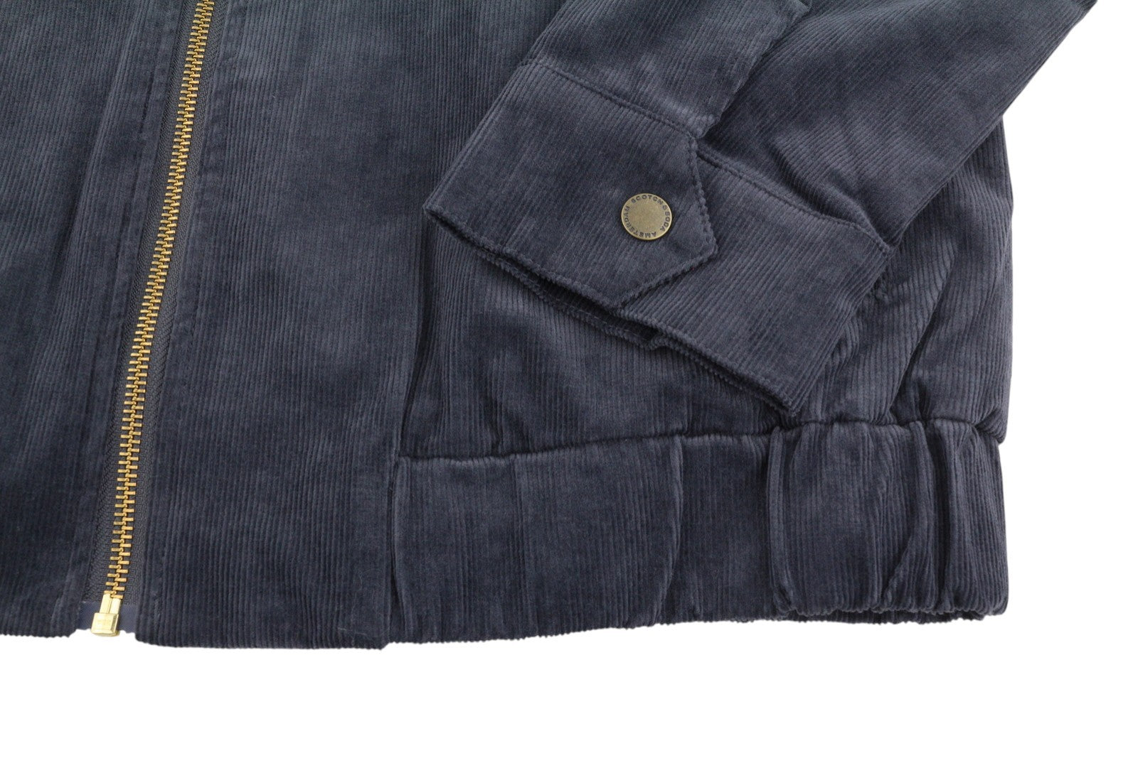 SCOTCH & SODA Men Jacket M Dark Grey Corduroy Full Zip Spread Lightweight