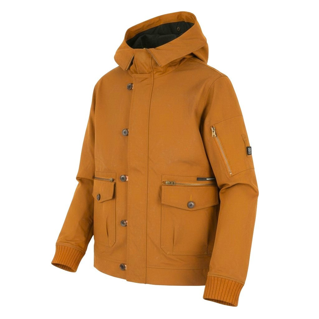 SCOTCH & SODA Men Jacket M Brown Hooded Patch Pockets Lightweight