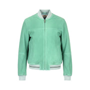 SCOTCH & SODA Men Jacket M Green Suede Goat Leather Full Zip Lightweight Bomber