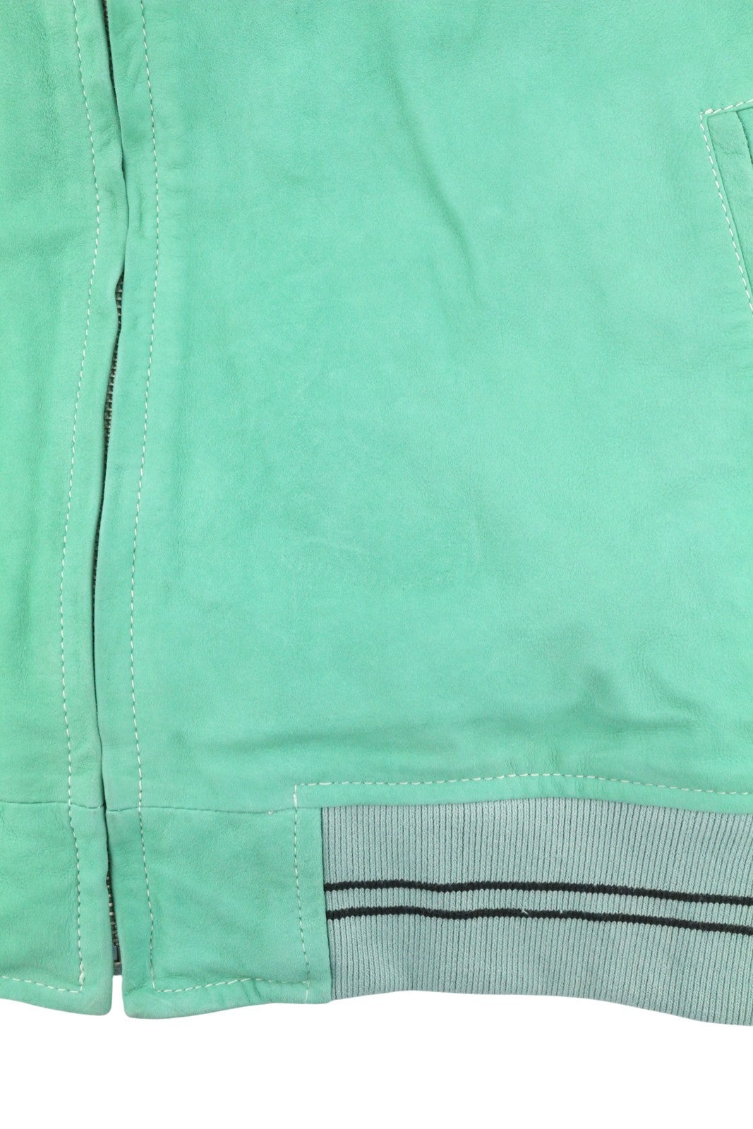 SCOTCH & SODA Men Jacket M Green Suede Goat Leather Full Zip Lightweight Bomber