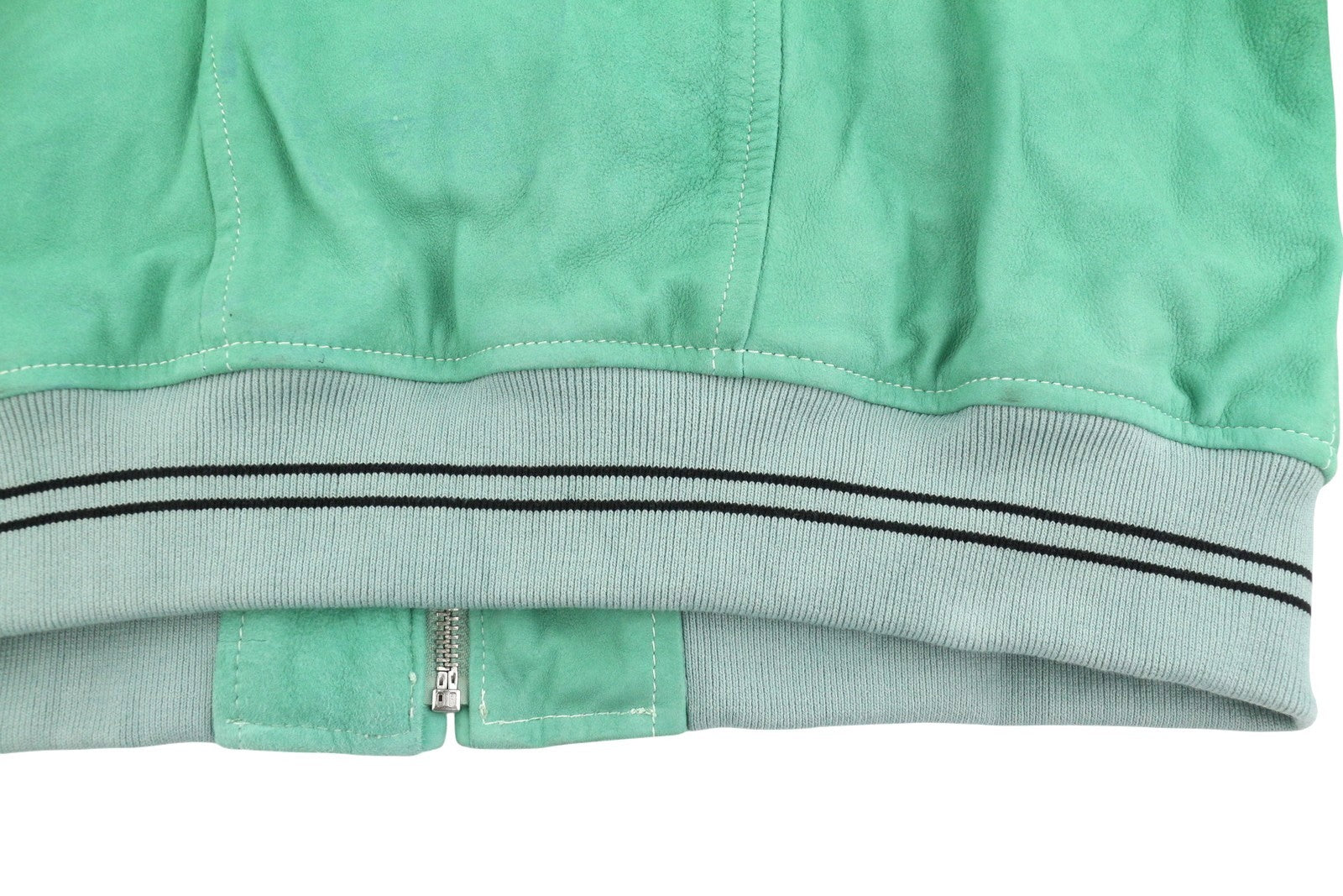 SCOTCH & SODA Men Jacket M Green Suede Goat Leather Full Zip Lightweight Bomber