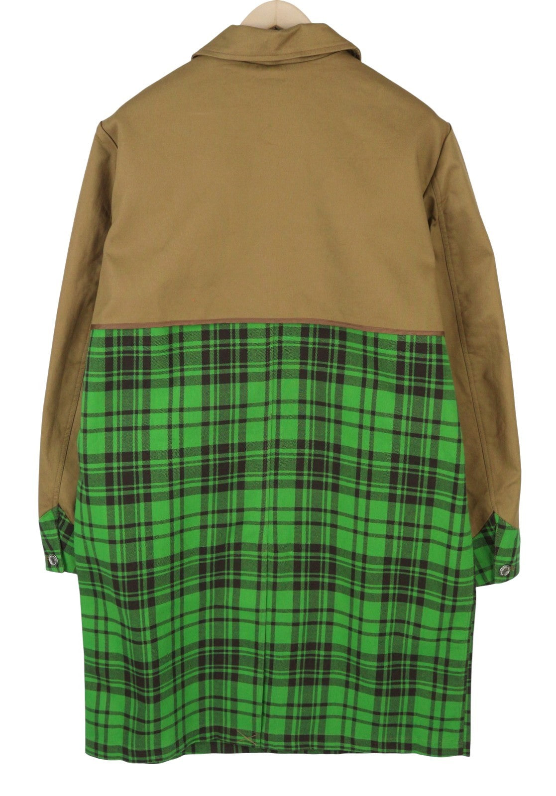 SCOTCH & SODA Men Coat M Green Check Printed Mid Length Trench RRP349