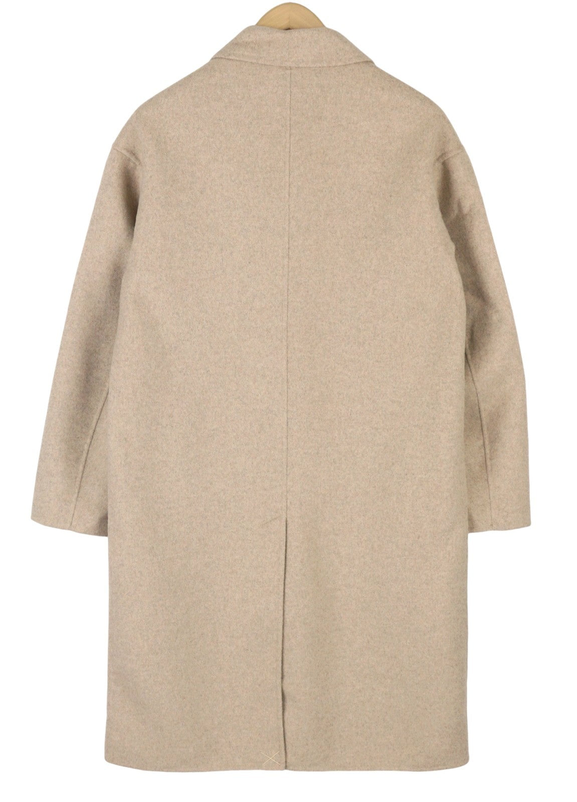 SCOTCH & SODA Men Coat M Light Beige Melange Double-Breasted Mid-Length