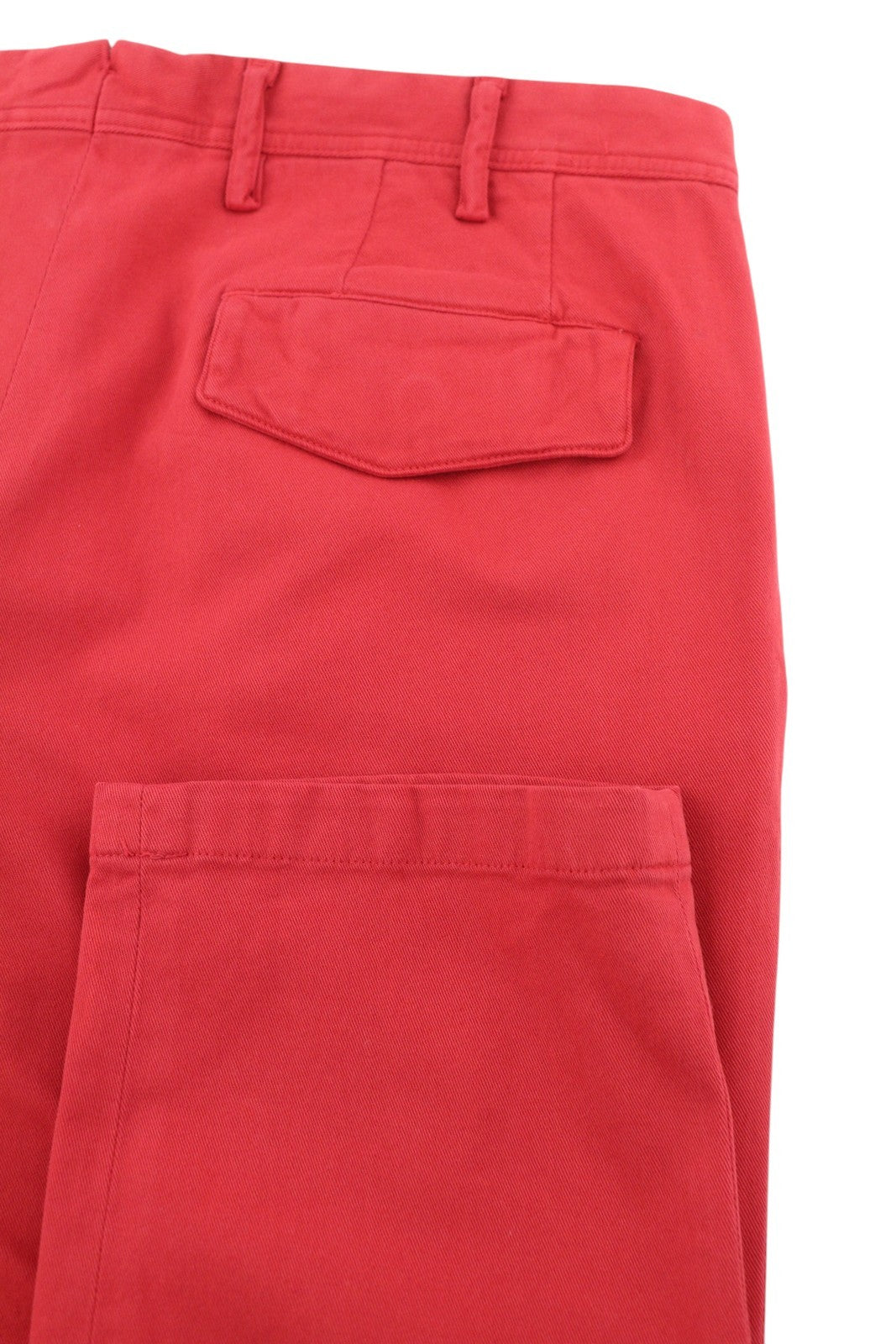 TOMMY HILFIGER Twill Stretch Men Trousers W32 Red Pleated Slim Fit Zip Casual