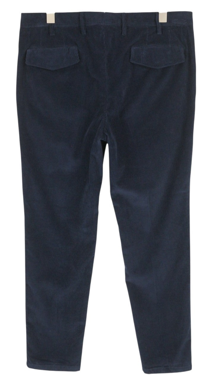 TOMMY HILFIGER Rock Velvet Cashmere Men Trousers W36 Blue Corduroy Slim Fit