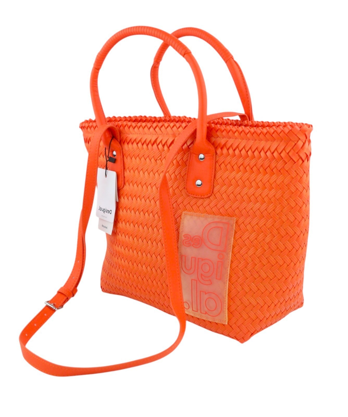 DESIGUAL Basket Braided Zaire Women Bag OS Orange Shopping Tote
