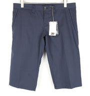 RICHMOND X Men Shorts 52 Bermuda Style Button-Fly Blue Twill Pocketed Cotton