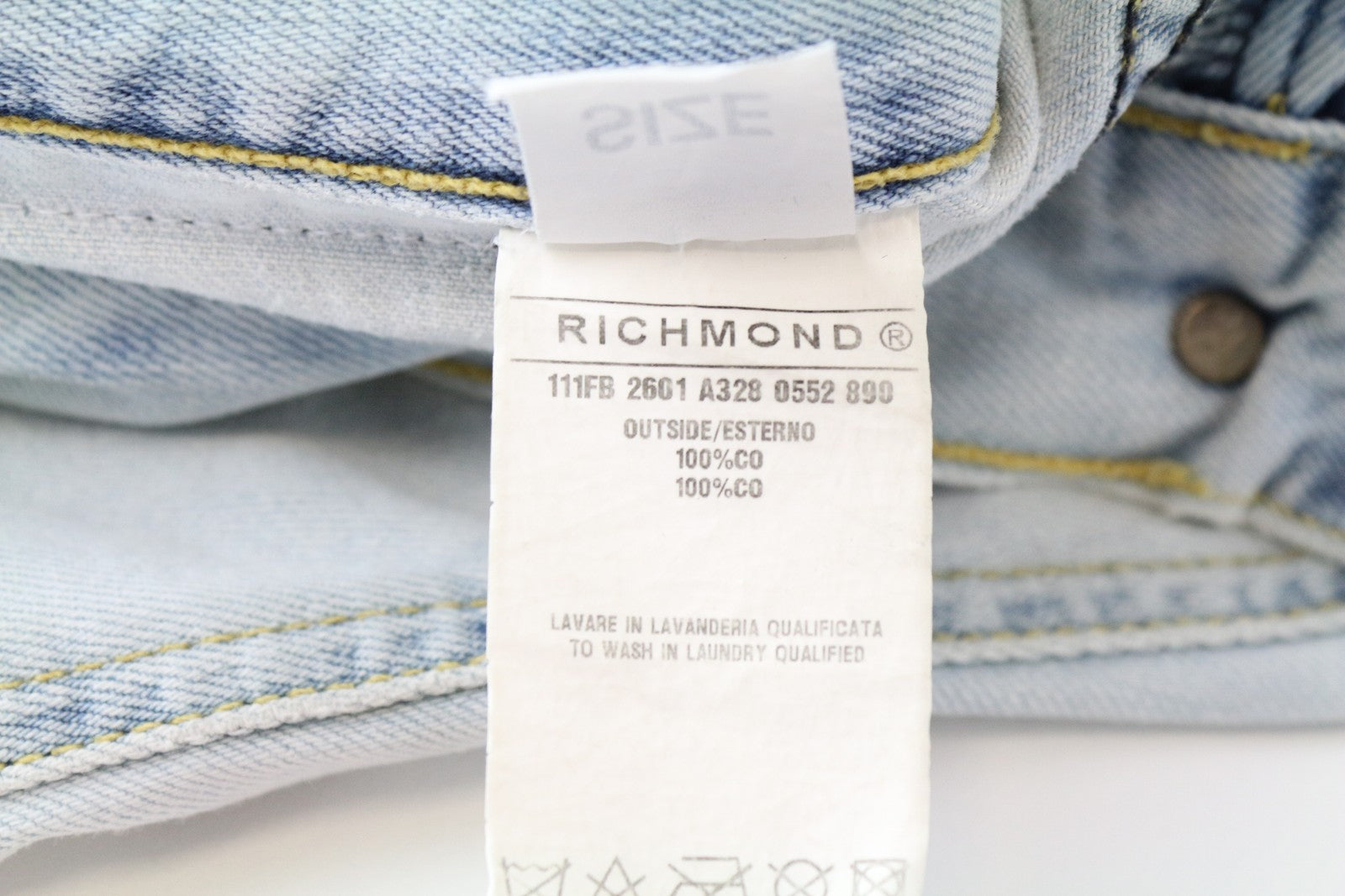 RICHMOND  Men Shorts 32 Light Blue Aged Look Distressed Washed Denim Bermuda