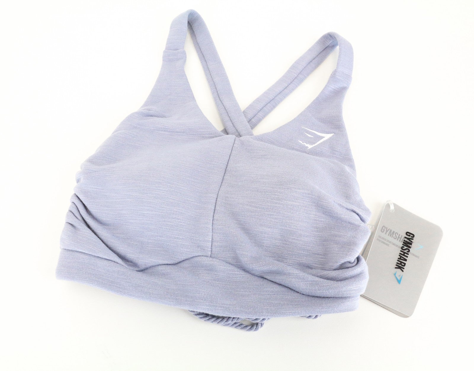 GYMSHARK Ruched Women Sport Bra XS Intense Steel Blue Refular Fit Supportive