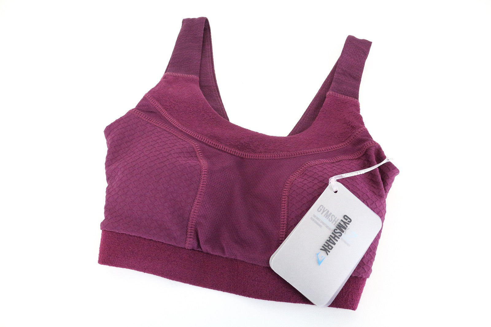 GYMSHARK True Texture Women Sport Bra XS Ruby Crossover Back Workout Stretch