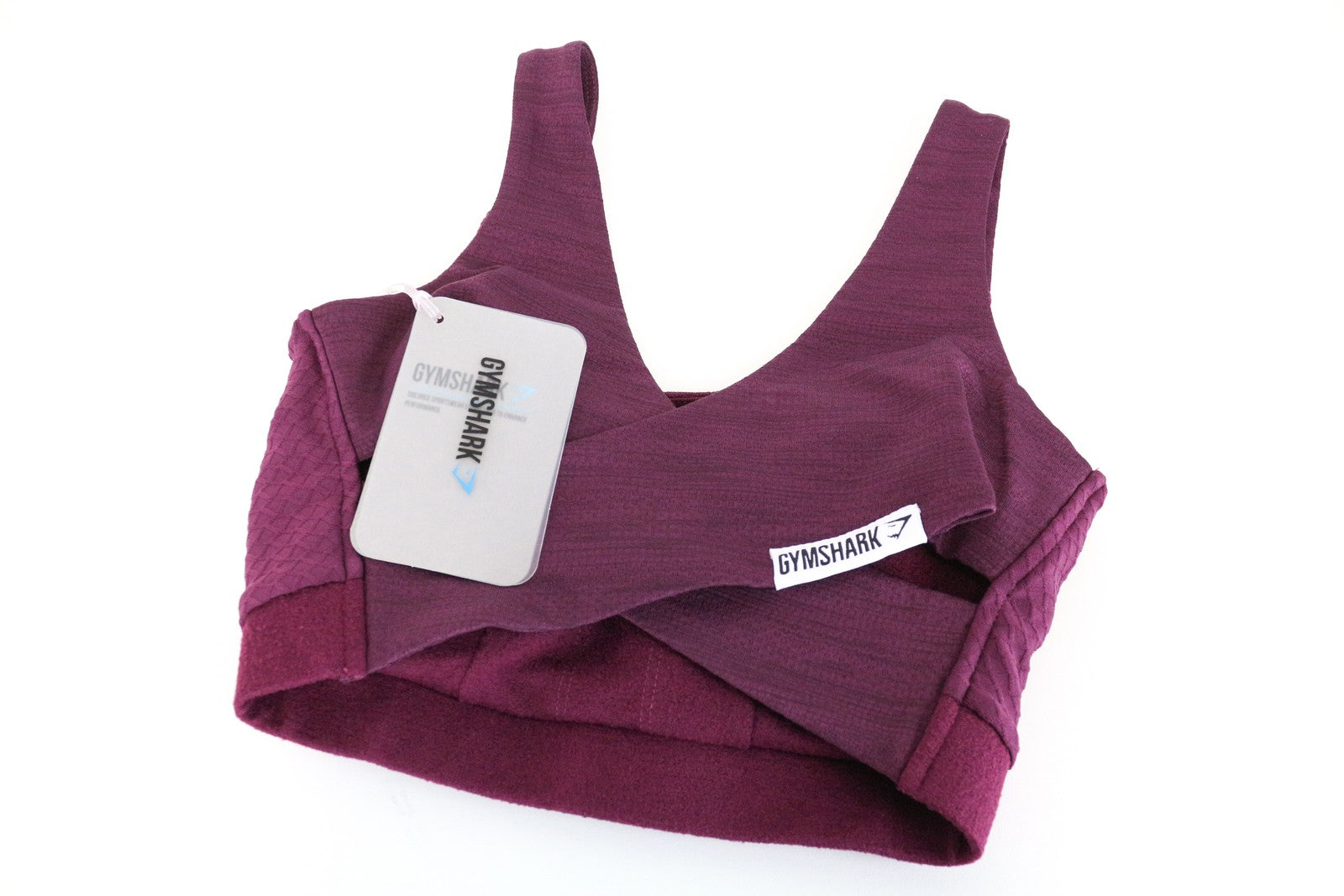 GYMSHARK True Texture Women Sport Bra XS Ruby Crossover Back Workout Stretch