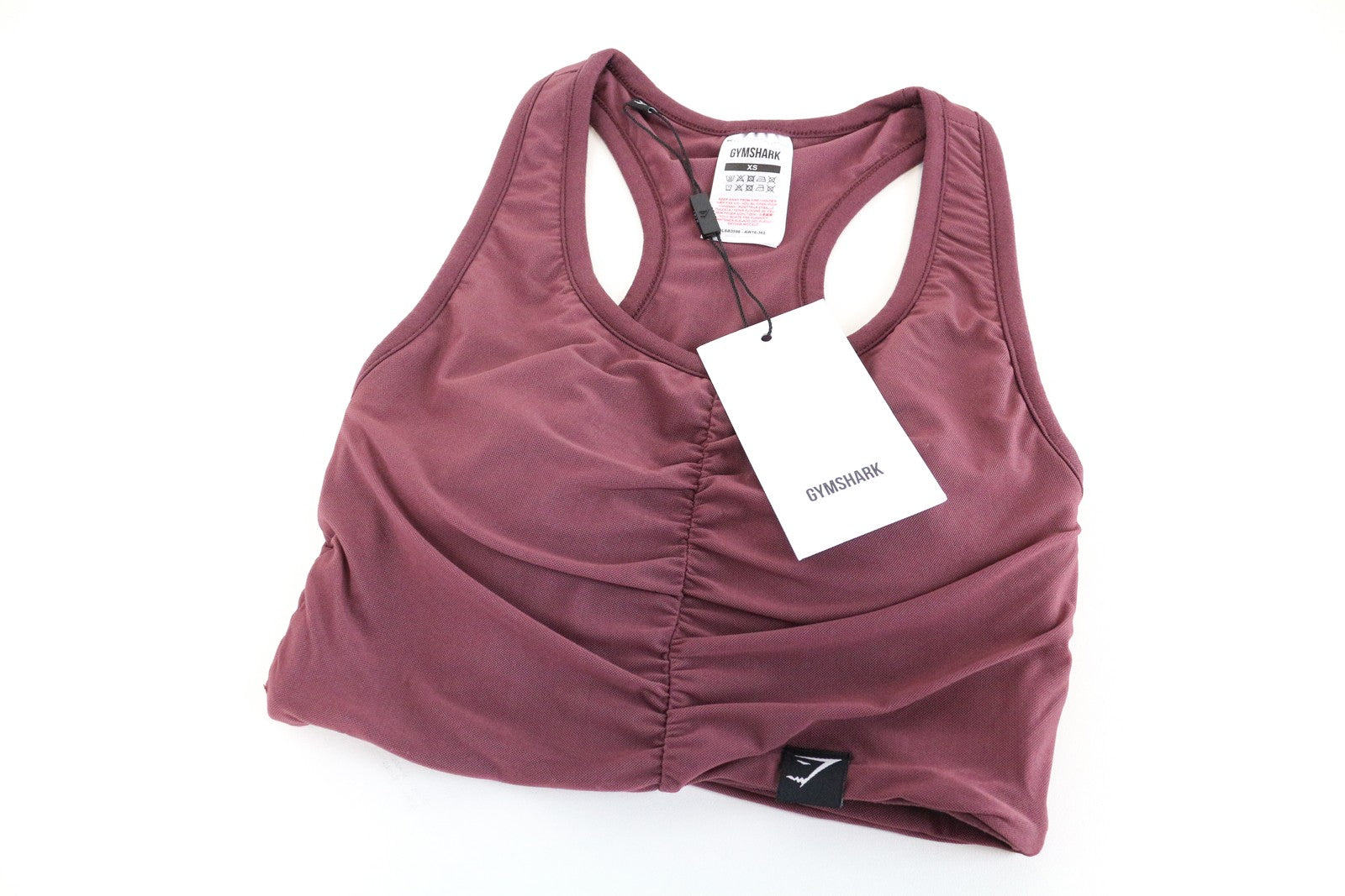 GYMSHARK Aura Women Sport Bra XS Winter Berry Racer-Open Back Workout Stretch
