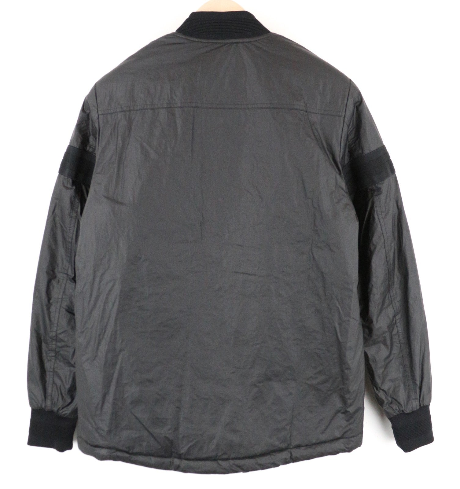 REPLAY Men Jacket S Black Lined Single-Breasted Zipped Logo Long Sleeved