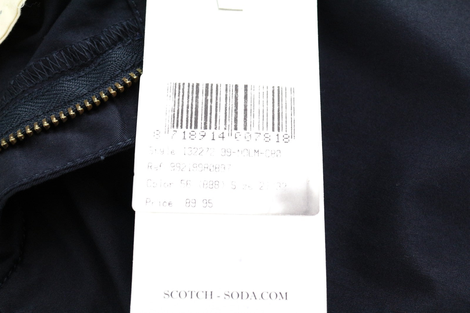 MAISON SCOTCH Chino Women Trousers W27/L32 Navy Cropped Cotton Stretch Pleat