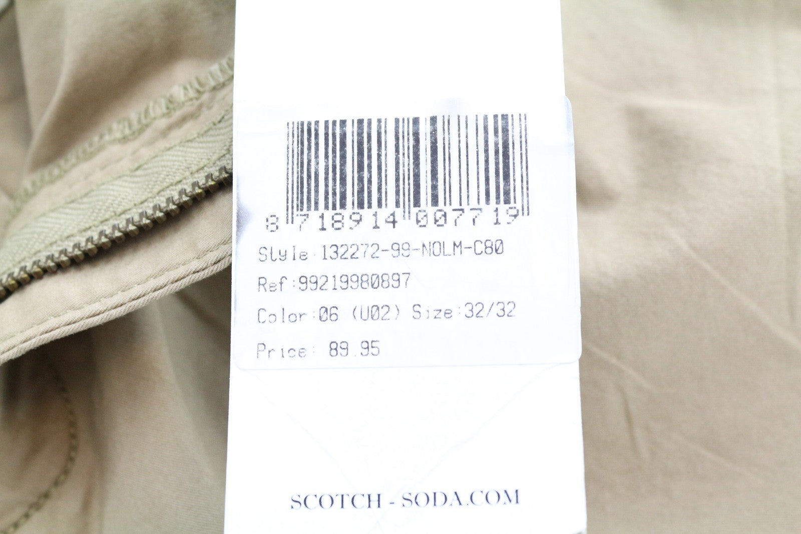 MAISON SCOTCH Chino Women Trousers W32/L32 Brown Cropped Cotton Stretch Pleated