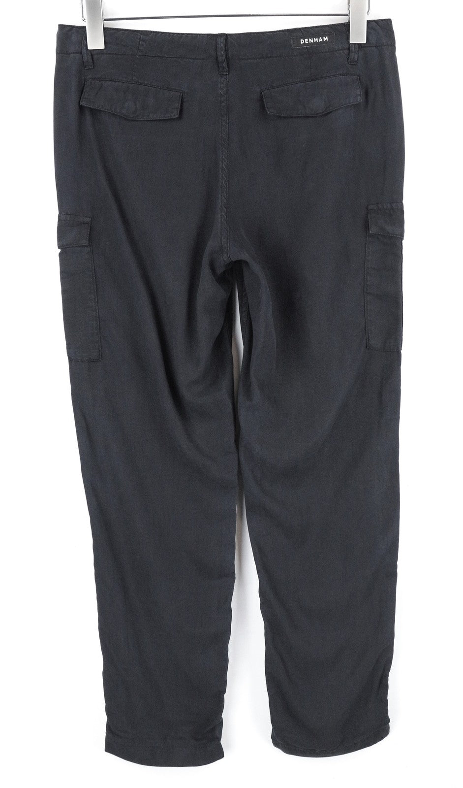 DENHAM Tara Women Trousers W25/L28 Black Multi Pockets Lightweight Cargo