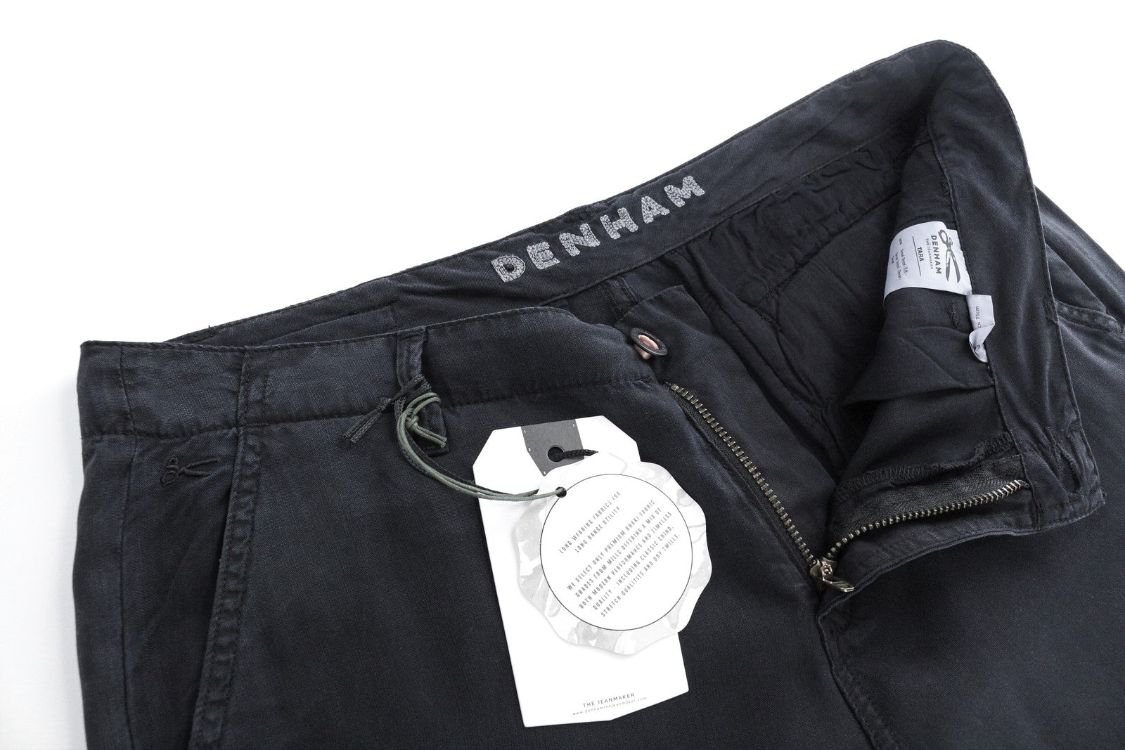 DENHAM Tara Women Trousers W26/L28 Black Multi Pockets Lightweight Cargo Casual