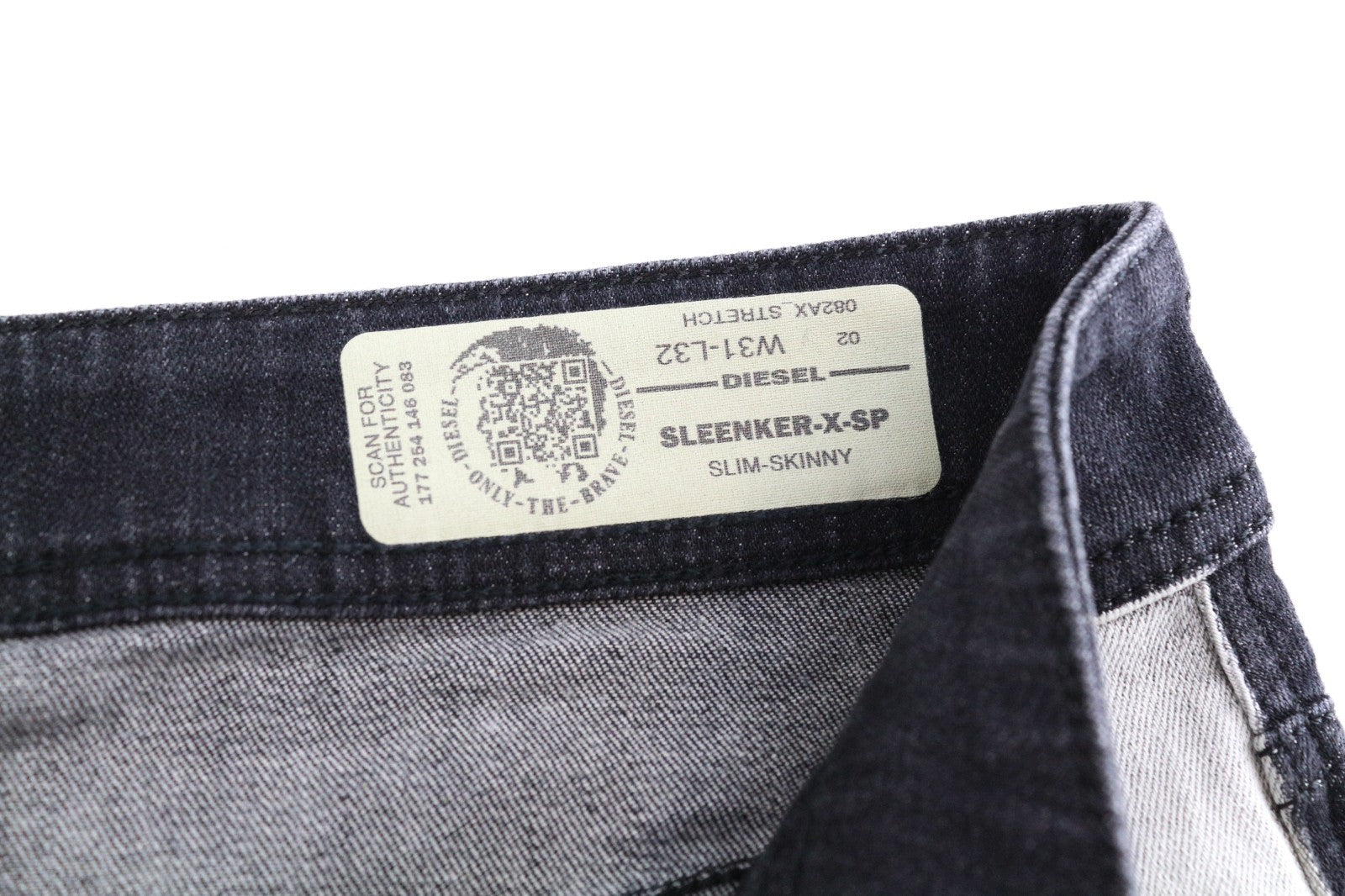 DIESEL Sleenker-X-SP 082AX Men Jeans W31/L32 Slim Skinny Cotton Stretch Grey