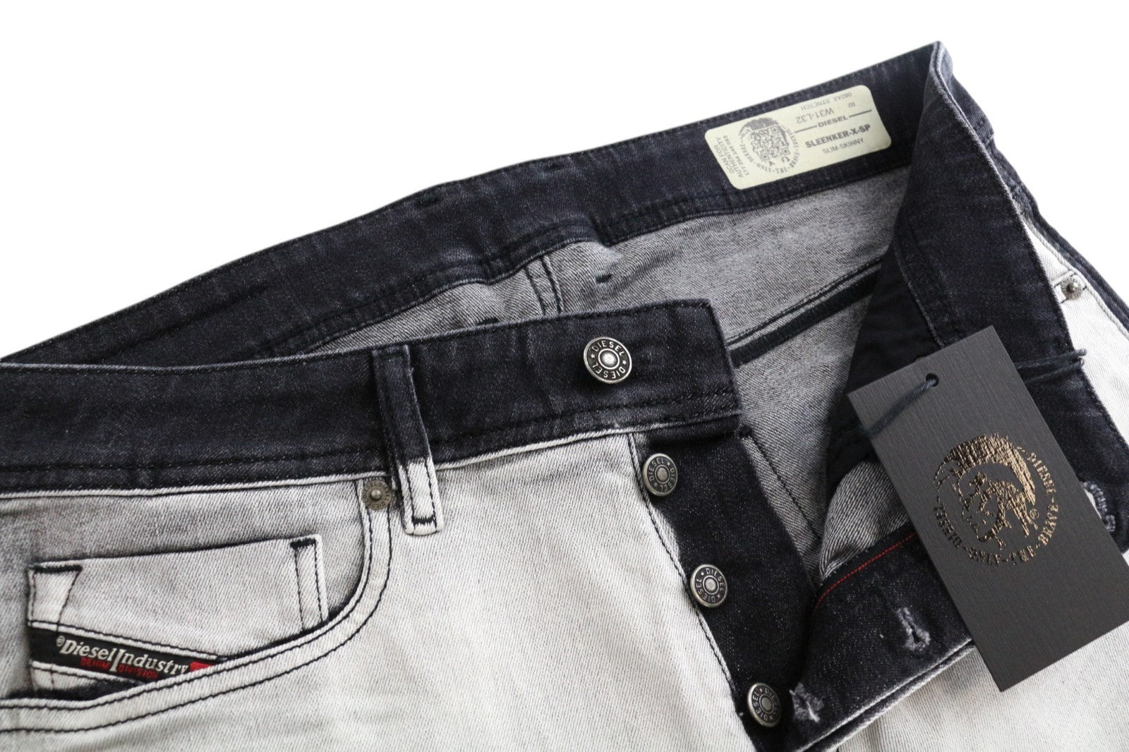 DIESEL Sleenker-X-SP 082AX Men Jeans W31/L32 Slim Skinny Cotton Stretch Grey