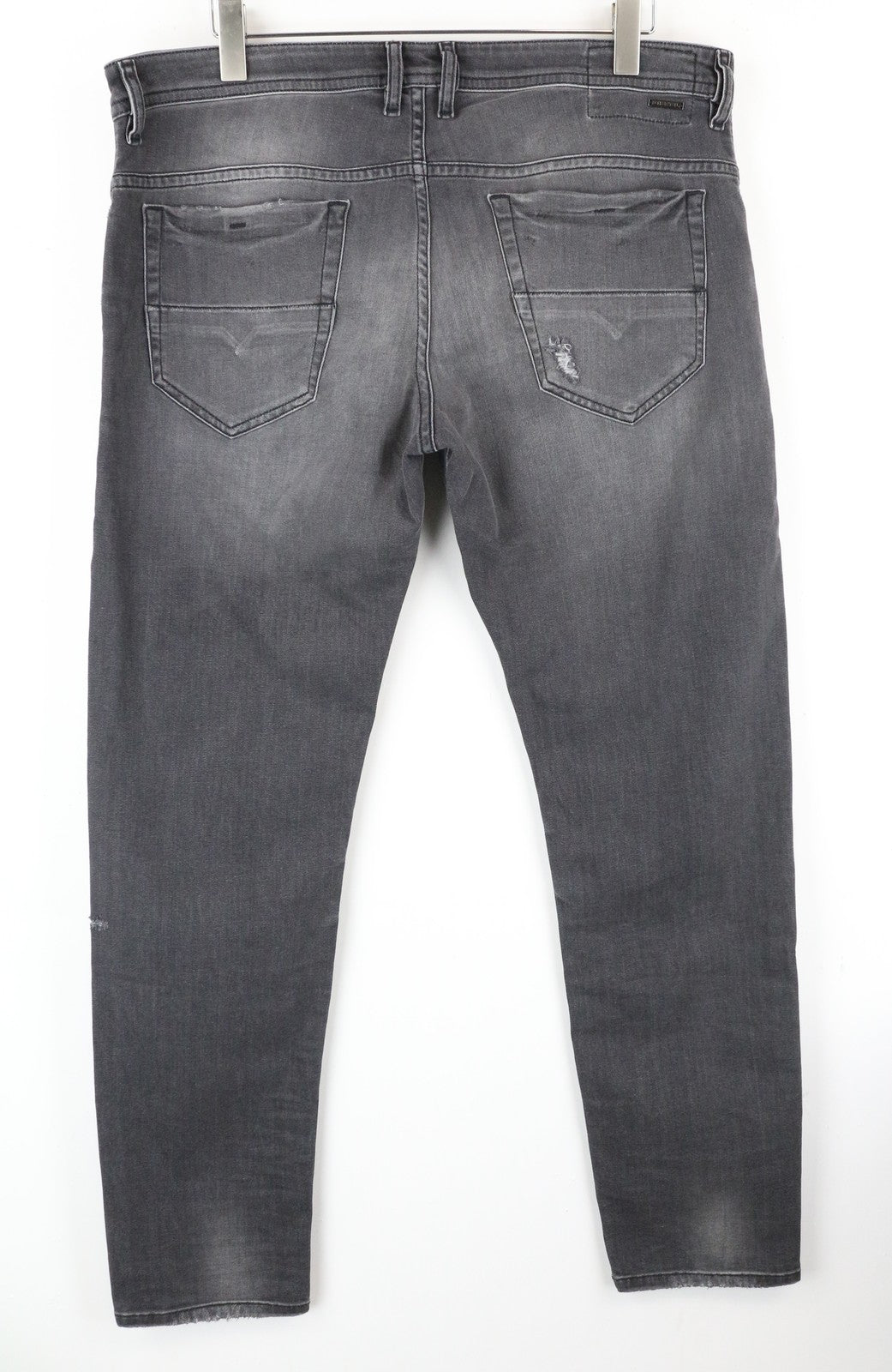 DIESEL Thommer R266U Men Jeans W38/L32 Slim Skinny Grey Cotton Stretch Ripped