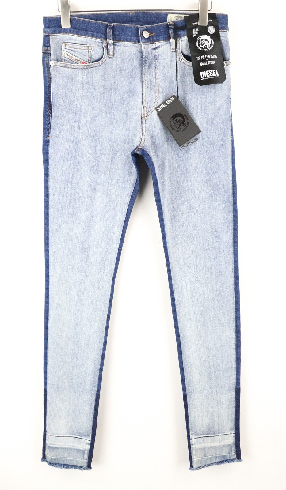 DIESEL D-Istort-SP 085AU Men Jeans W31/L32 Super Skinny Fit Blue Cotton Stretch