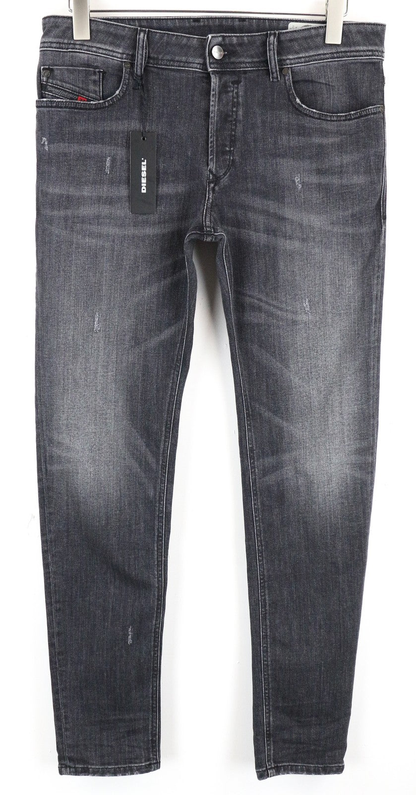DIESEL Troxer R4NQ8 Men Jeans W31/L30 Slim Skinny Grey Cotton Stretch Distress