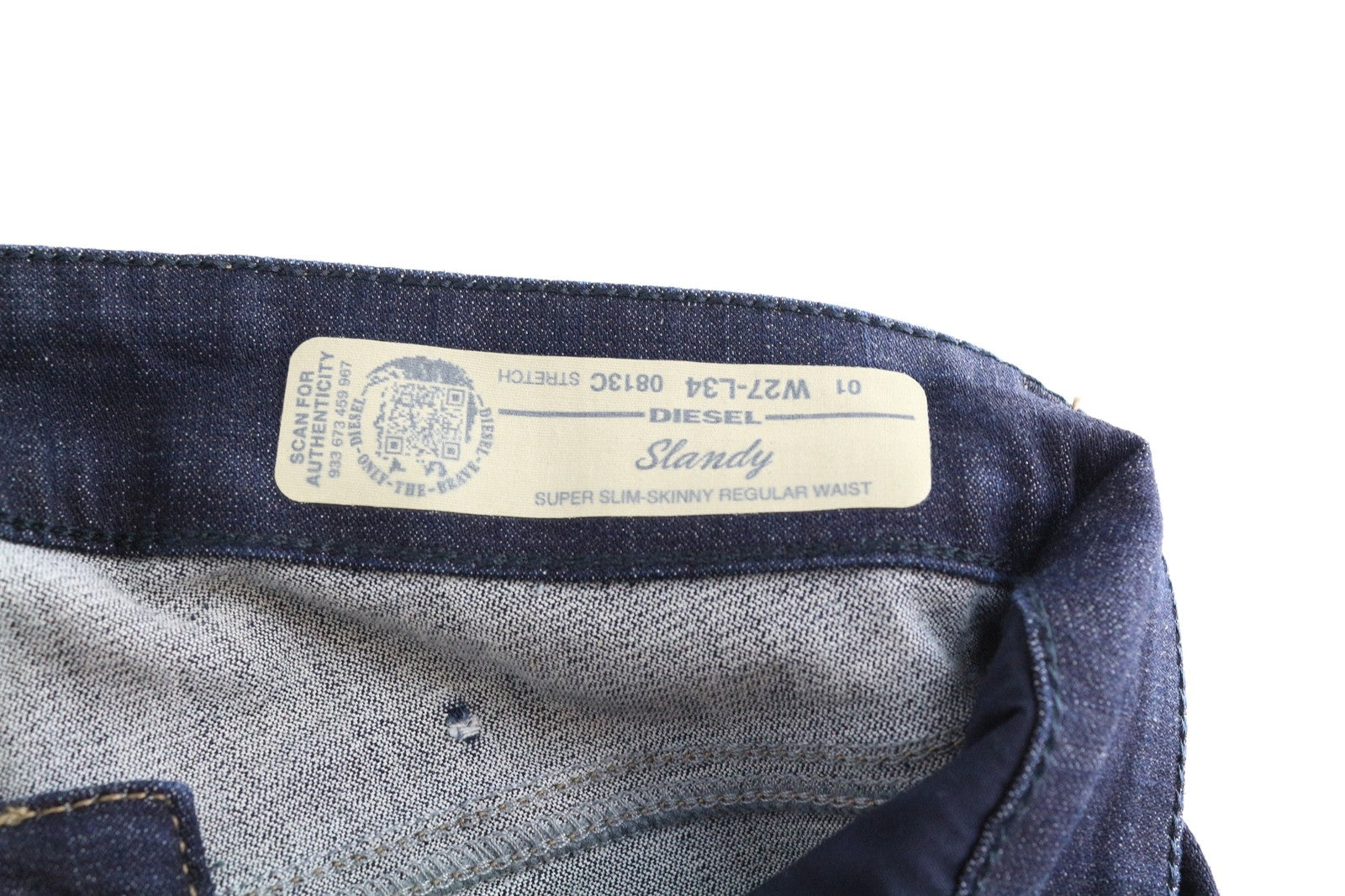 DIESEL Slandy 0813C Women Jeans W27/L34 Super Slim Skinny Fit Dark Blue Stretch