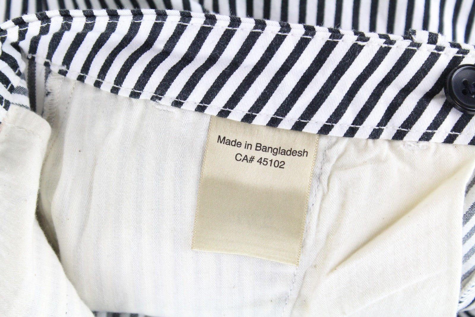MAISON SCOTCH Chino Women Trousers ~W32/L31 White Black Slim Striped Pattern